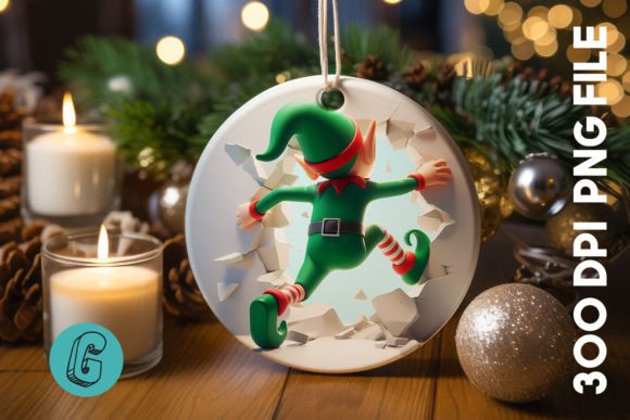 A Cute Elf Ornament Graphic for Festive Commercial Projects