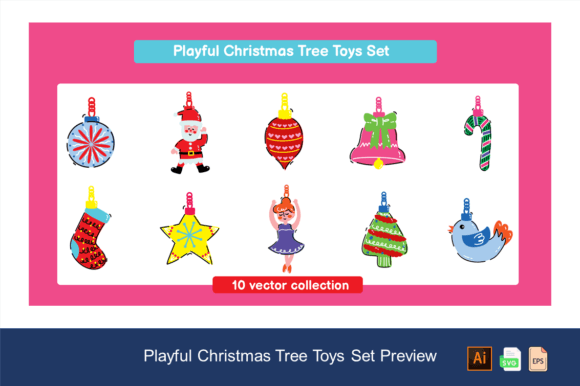 A Festive Brand Review: Playful Christmas Tree Toys Set Graphics