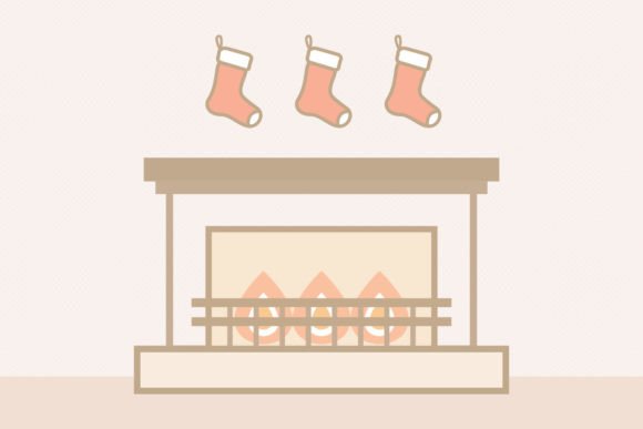 A Review of Fireplace with Fire and Christmas Socks Graphics