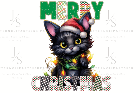 Christmas Cat Sublimation Design for Graphics & Illustrations