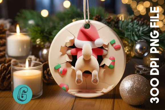 Cute Dog Christmas Ornament Graphics for Festive DIY
