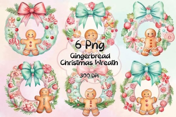 Gingerbread Christmas Wreath Graphics: A Watercolor Illustration Review