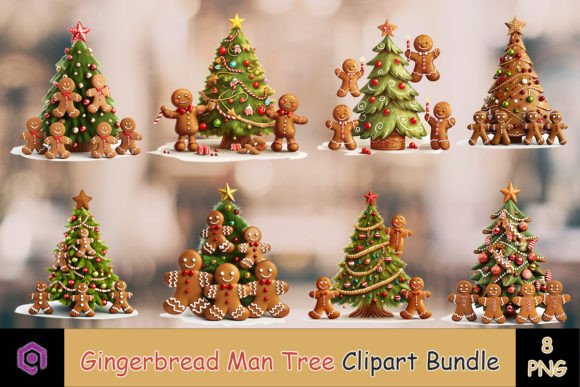 Gingerbread Man Graphics for Festive Small Business Illustrations