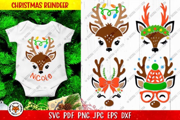 Reindeer SVG Graphics for Holiday Illustrations and Products