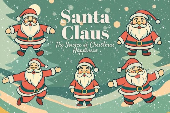 Santa Claus Graphics for Nostalgic Business Branding
