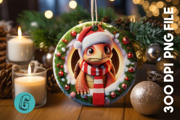 Turtle Christmas Ornament PNG Graphics & Illustrations Review