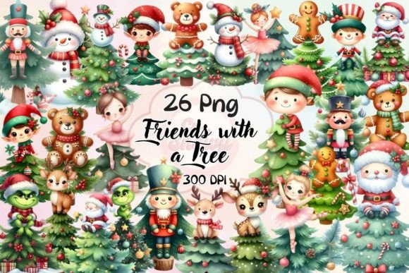 Watercolor Christmas Clipart for Brand Storytelling