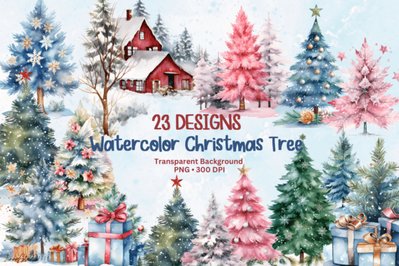 Watercolor Christmas Tree Clipart: A Designer's Review for Small Business Branding