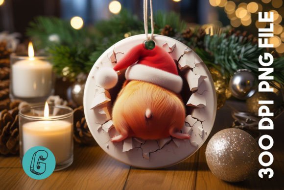 Your Campaign's Quirky Holiday Graphic: Guinea Pig Christmas Ornament Back 07